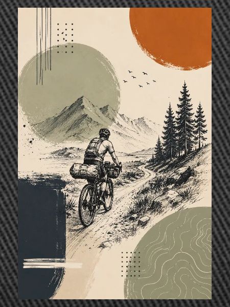 Bergpfad Radfahrer Abendsonne