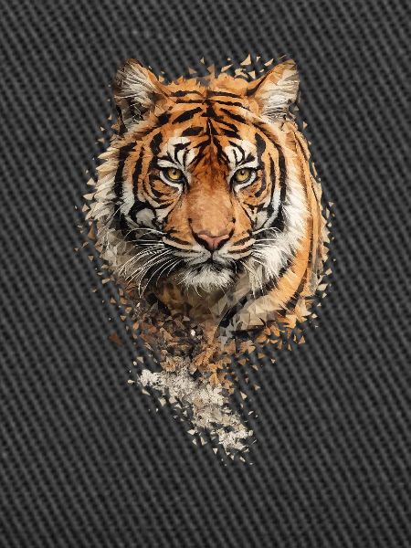 Tiger Aquarell Fragment