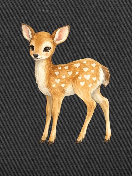 Fawn with heart pattern