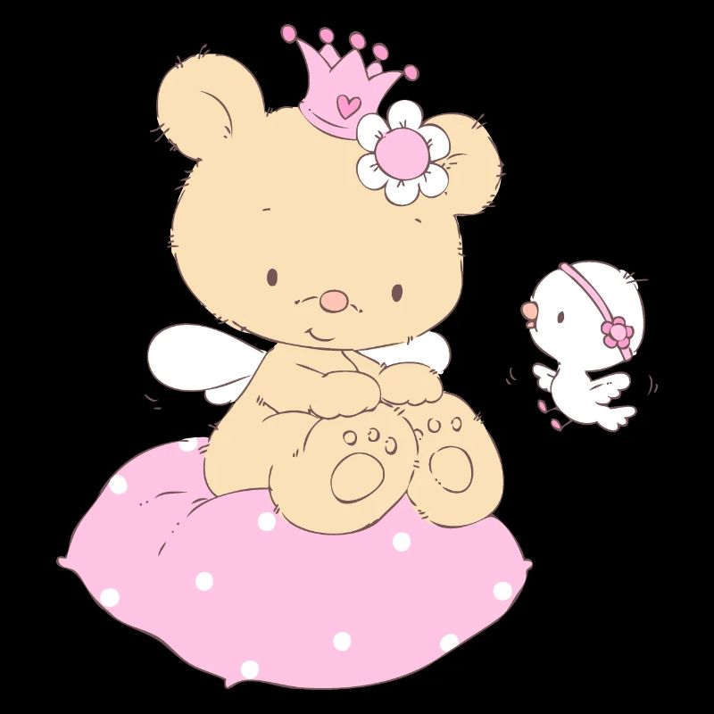Bear princess on cushion