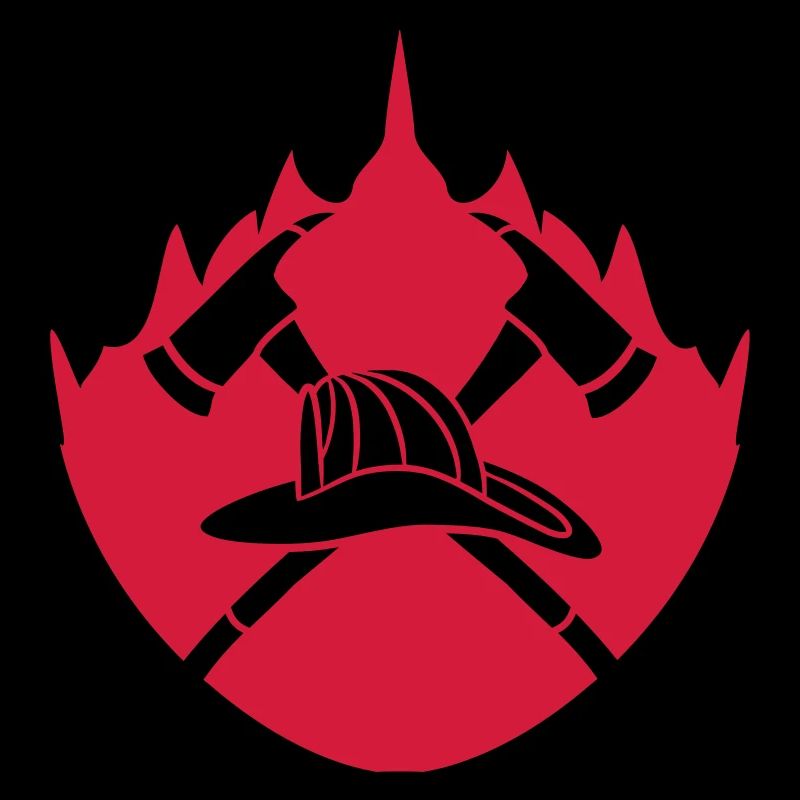 Fire flame helmet 2 axes logo
