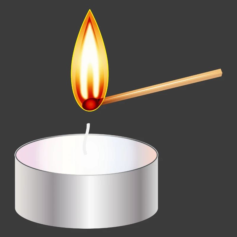 light a small tea light with match