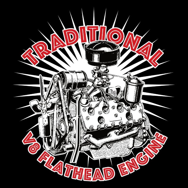 V8 Flathead Engine, Hot Rod, Motif by mondwinkel