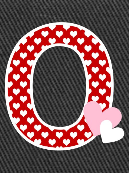 Letter o heart