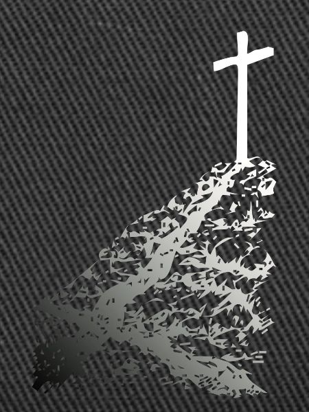White cross with shadow