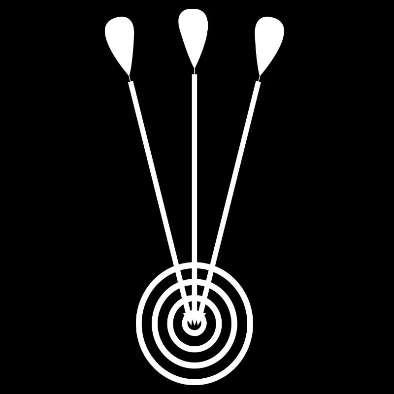 Motif with dartboard and darts Attention darts