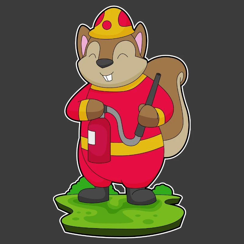 Pompier Squirrel Extincteur Brigade