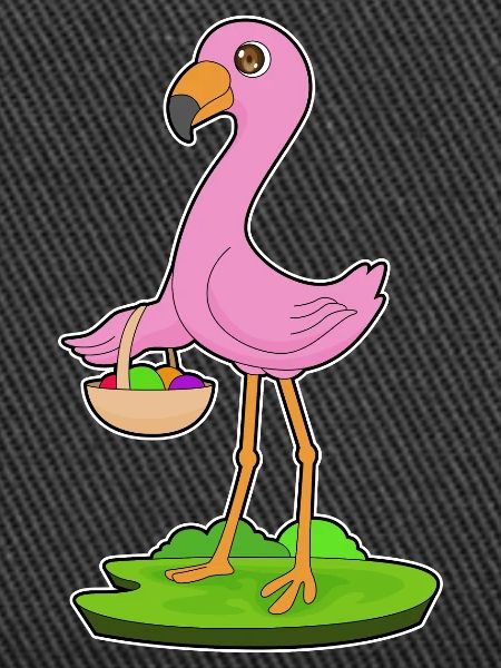 Flamingo Obstkorb