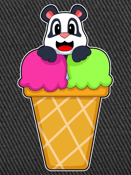 Panda Waffle Ice Cream