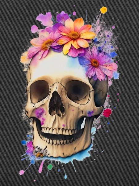 Skull with flowers