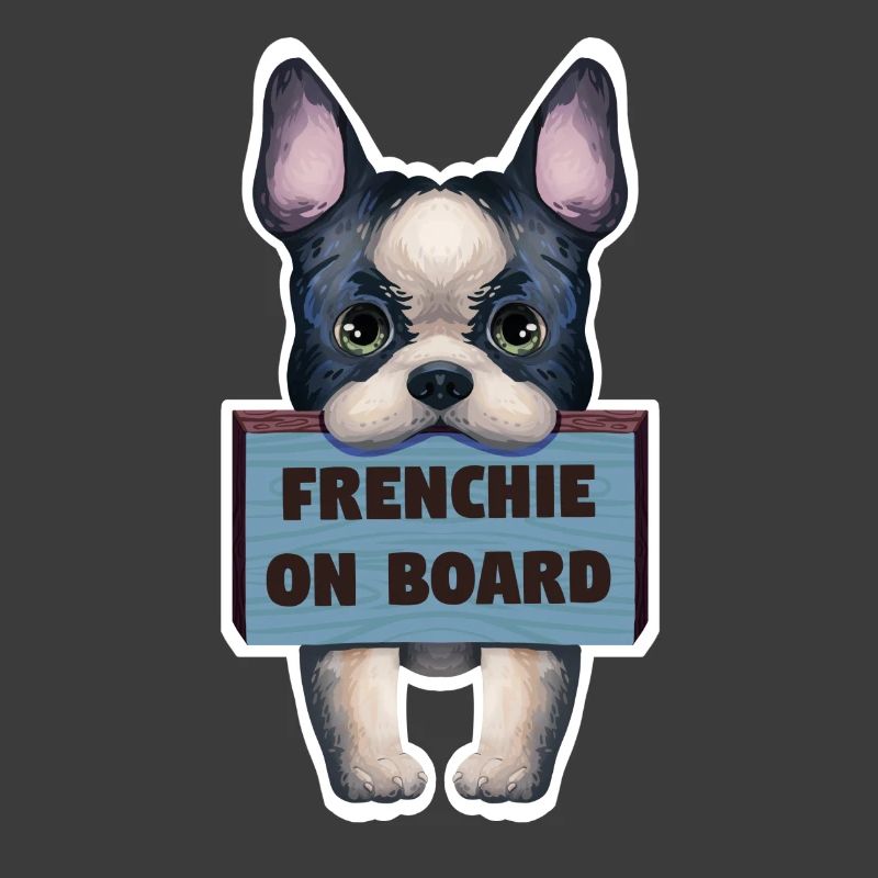 French bulldog sticker on board