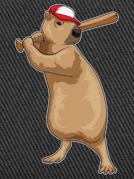 capybara baseball baseball bat