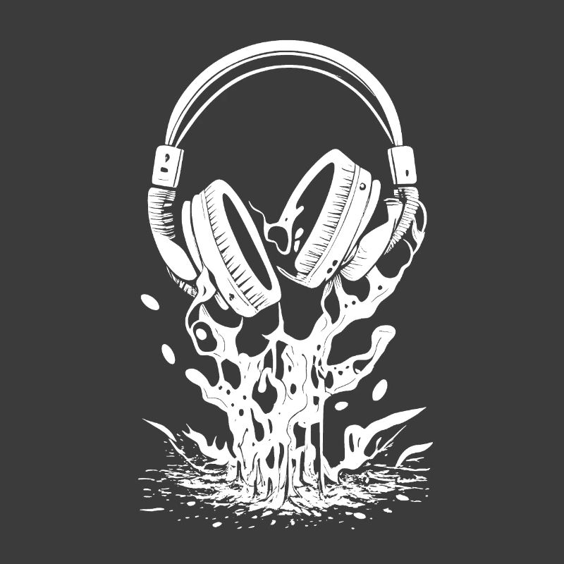 Casque d’écoute avec gouttes et éclaboussures