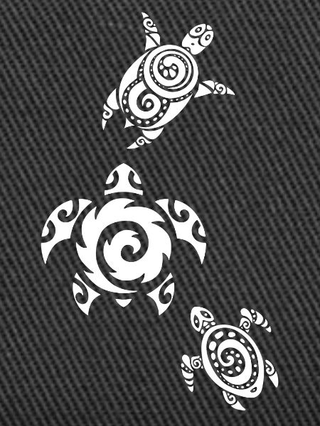 Three Sea Turtles (White)