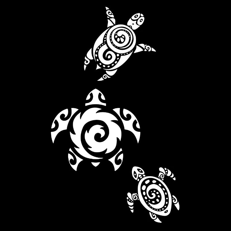 Trois tortues marines (blanc)