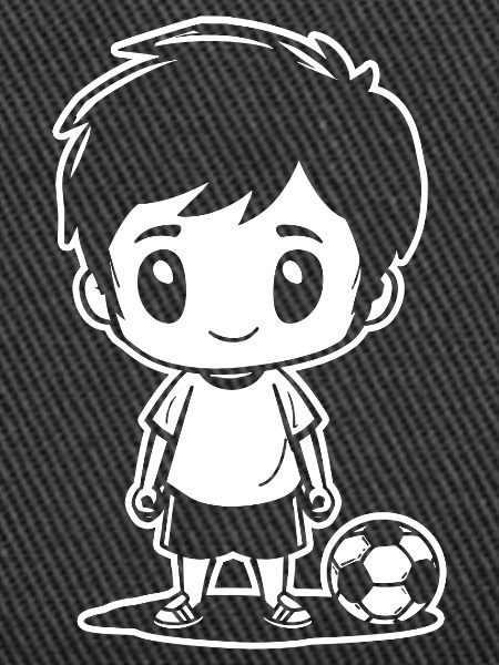 Soccer Boy Drawing