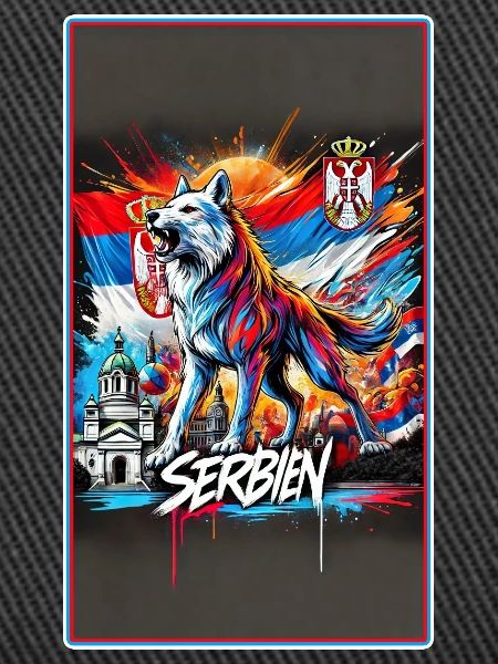 Serbien Wolf Nationalflaggen Design