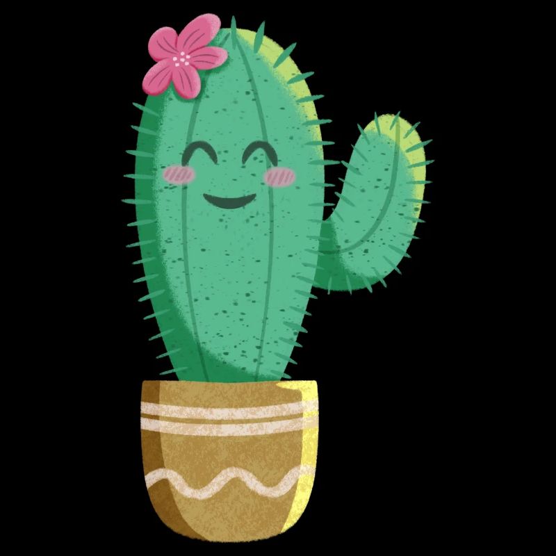 Cute Cactus with Flower