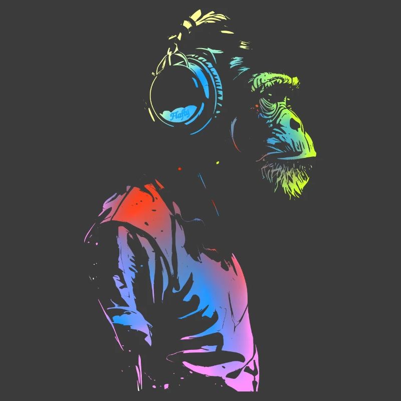 Singe avec des écouteurs 🎧