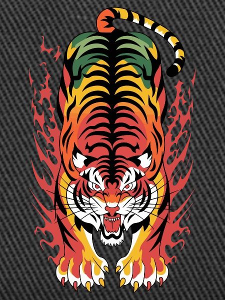 Blazing Tiger Flame Splash