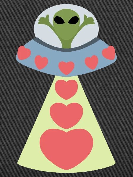 Weltraum Liebe Alien Valentin