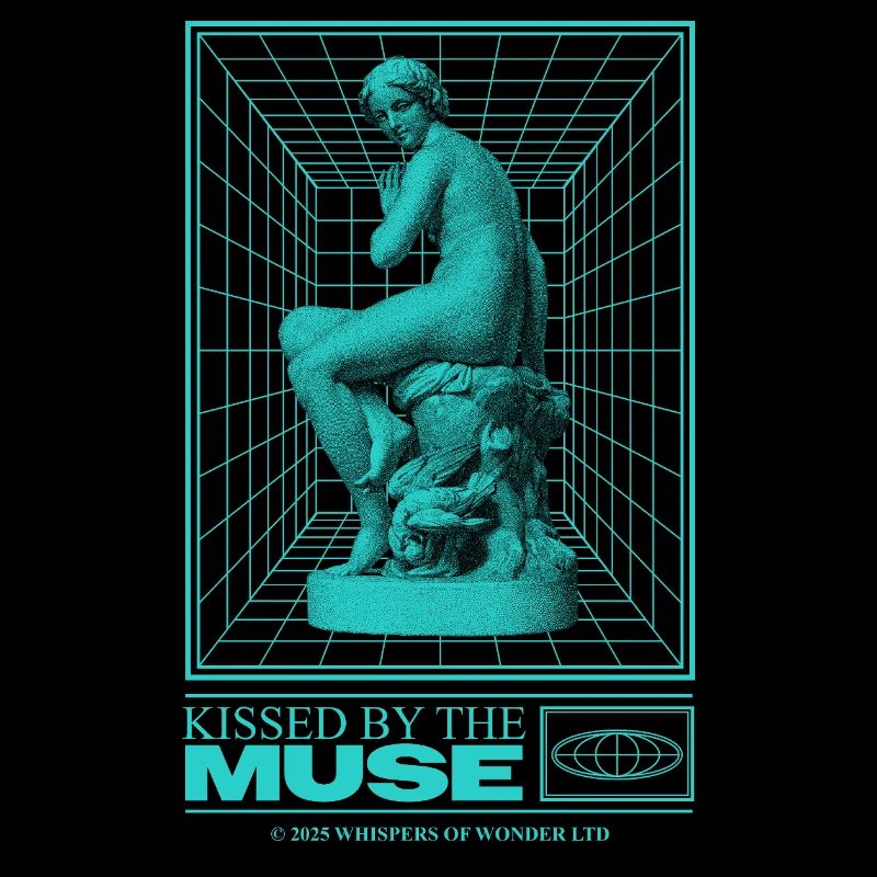 Neon statue in cyberspace