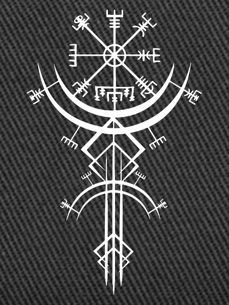 Weißes Symbol eines Wikinger-Kompasses