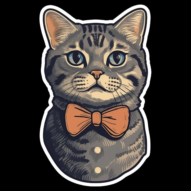 A cute cat wearing a bowtie