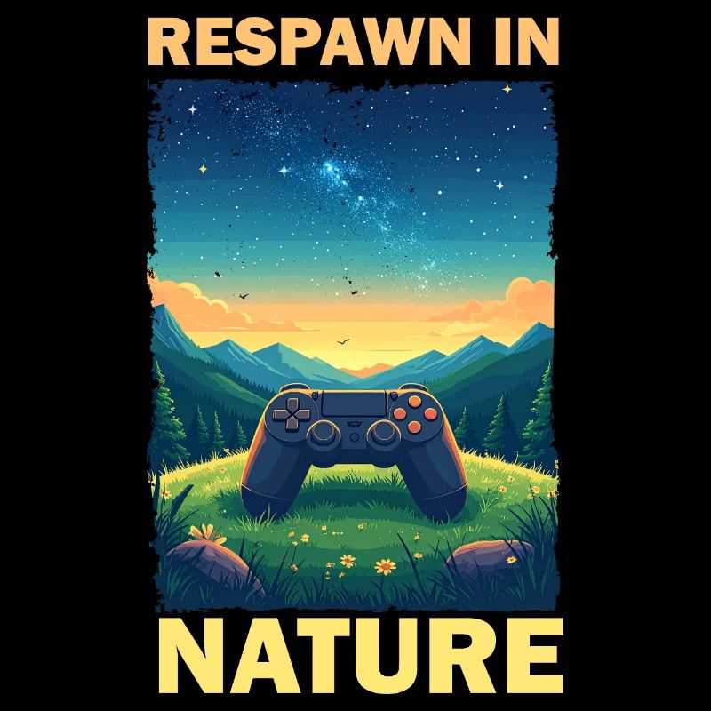 Gaming in Nature Illustration