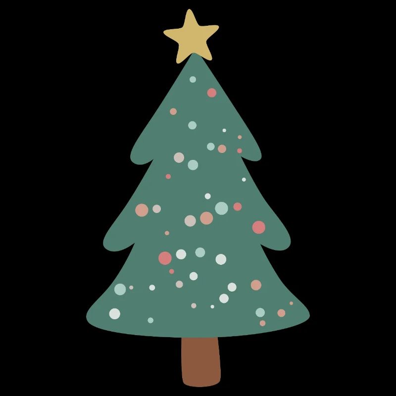 Sapin de Noël vert forêt avec des points