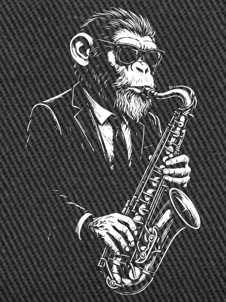 Jazz-Saxophon-Affe im Anzug