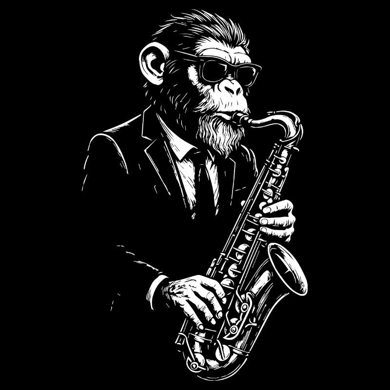 Jazz-Saxophon-Affe im Anzug