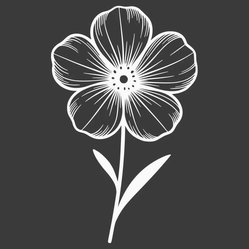 Fleur blanche graphique - variable de couleur