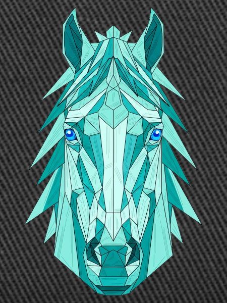 Geometrisches Pferd: Teal Prisma