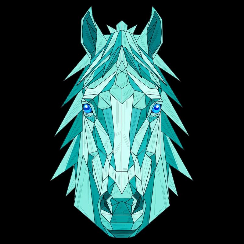 Geometrisches Pferd: Teal Prisma