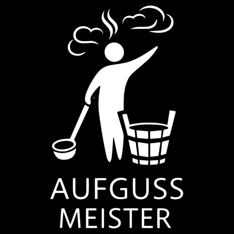 Sauna Aufguss Meister Fächer Piktogramm Minimalist