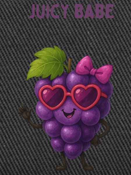 Kawaii Traube mit Herzbrille