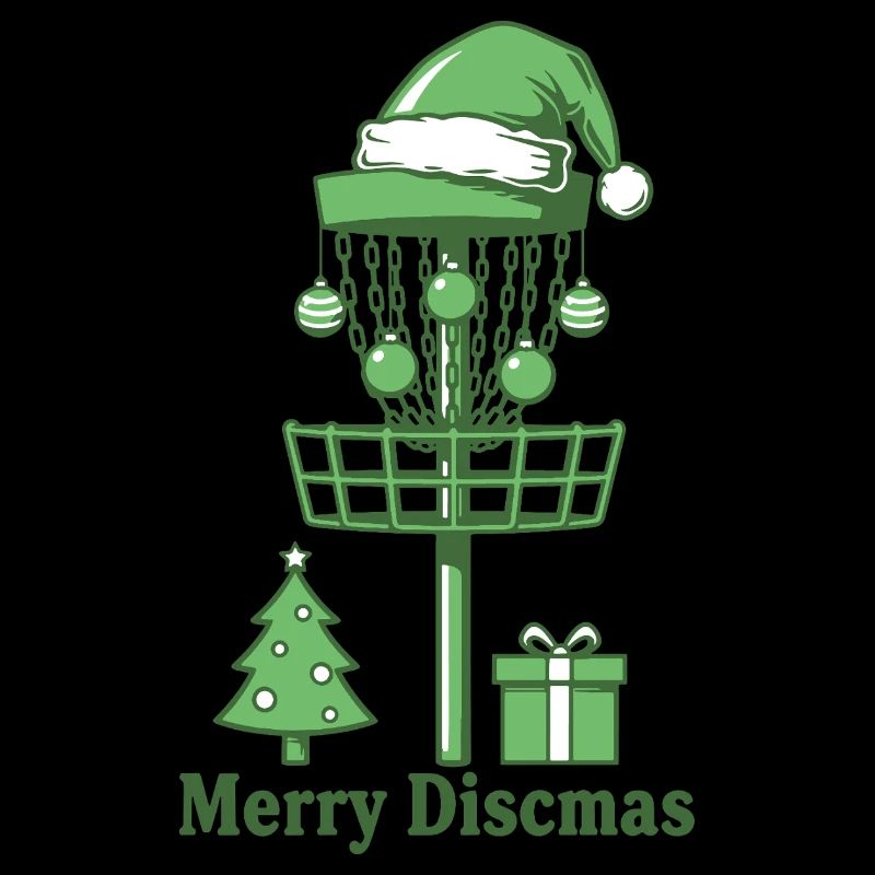 Merry Discsmas Disc Golf Basket Christmas Tree