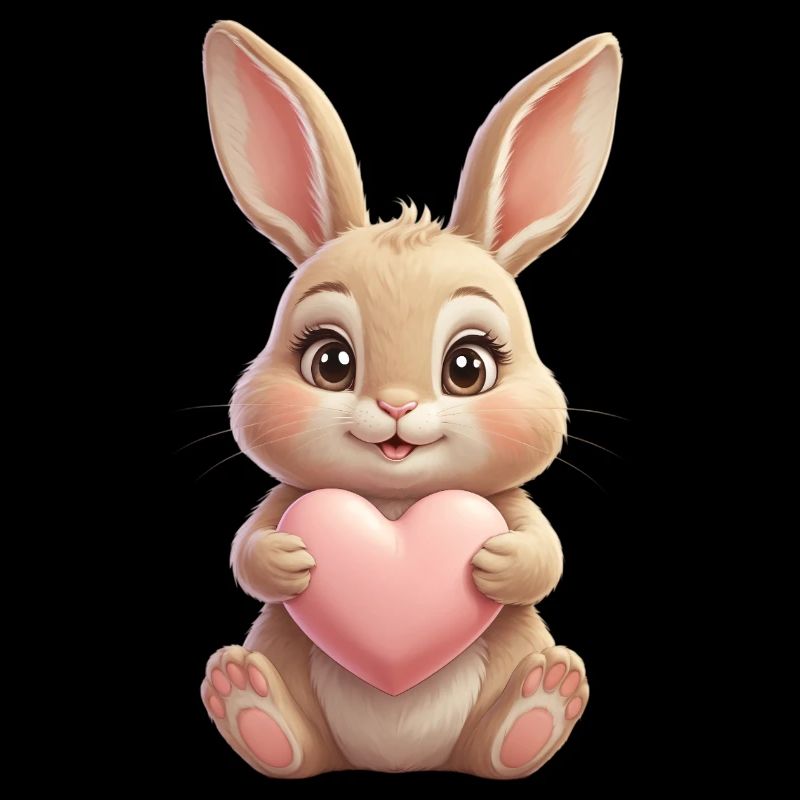 Cuddly bunny with pink heart