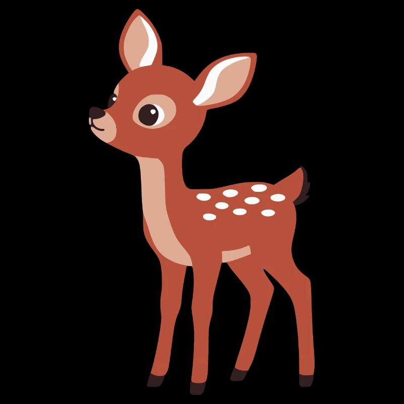 Cute curious fawn minimalist style
