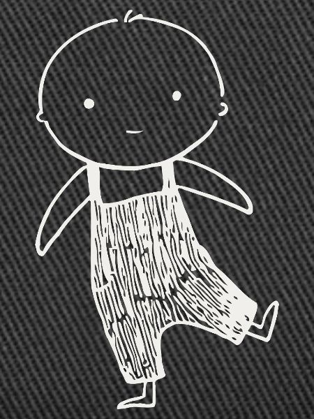 Tiny Doodle in Overalls