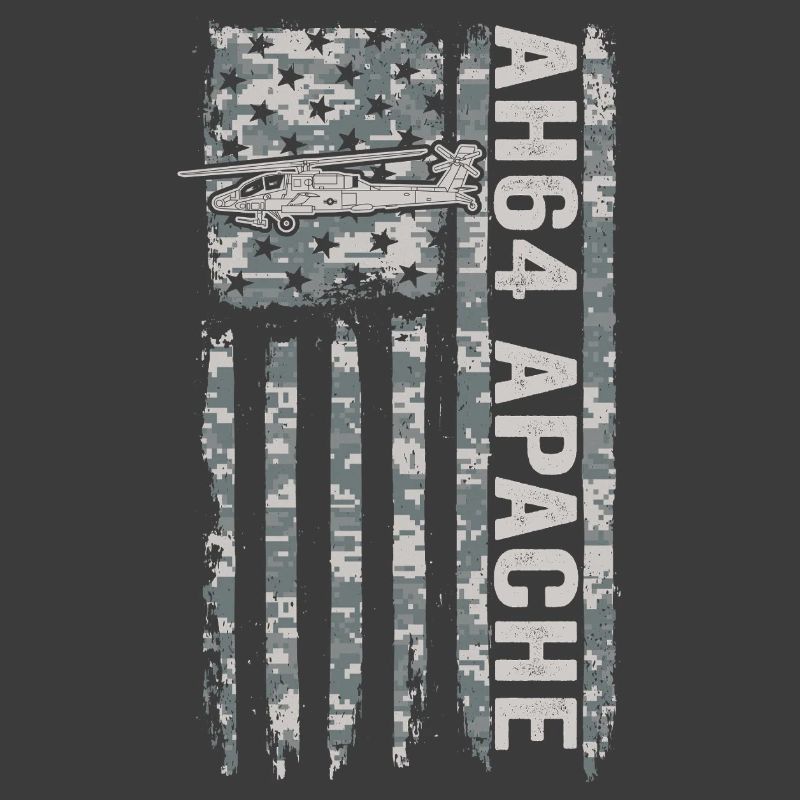 AH-64 Apache helicopter with American flag