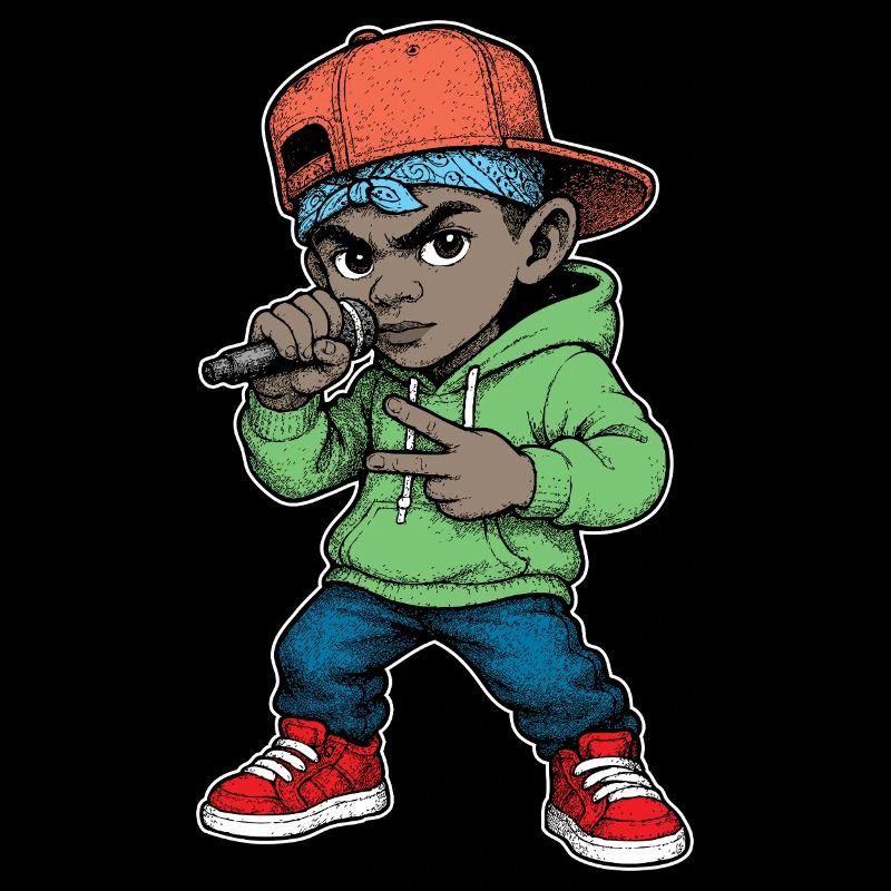 Junger Rapper-Junge mit Mikrofon