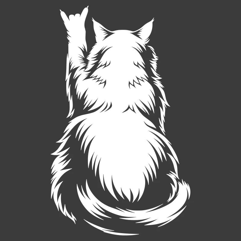 Rock Cat Back View – Devil Horns