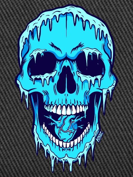 Melting Blue Skull