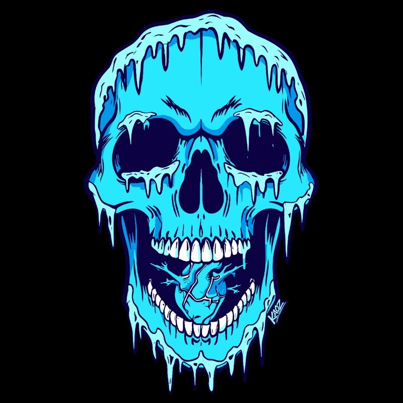 Schmelzender Blauschädel