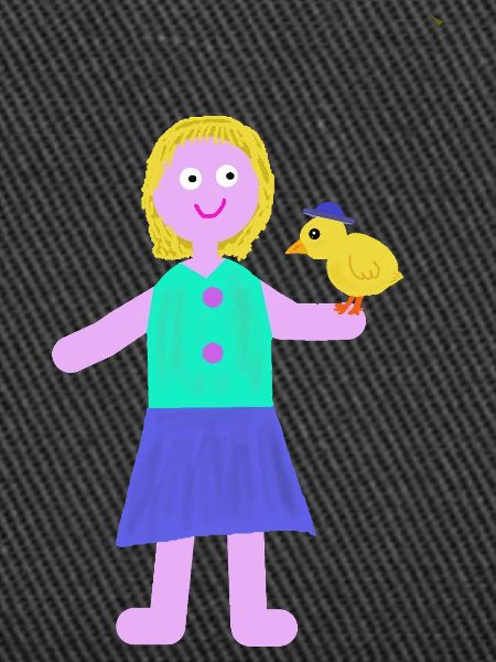 Smiling Girl Chick Chicken