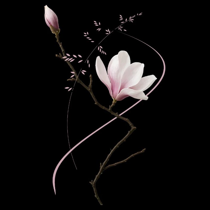 Magnolia in Ikebana style elegant & minimal