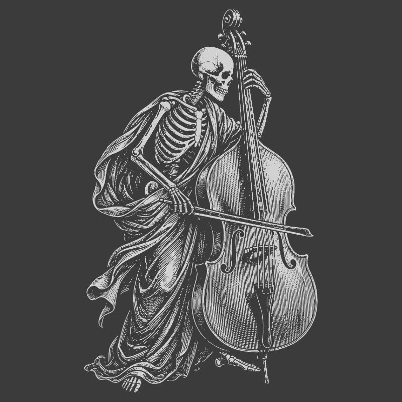 Skeleton joue de la contrebasse