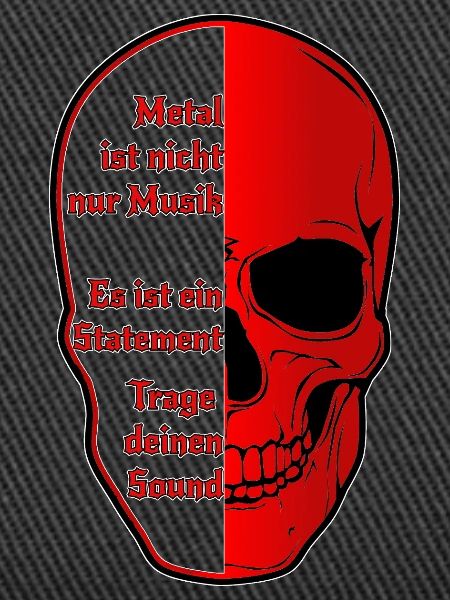 Halbskull Metal-Statement Rot Schwarz